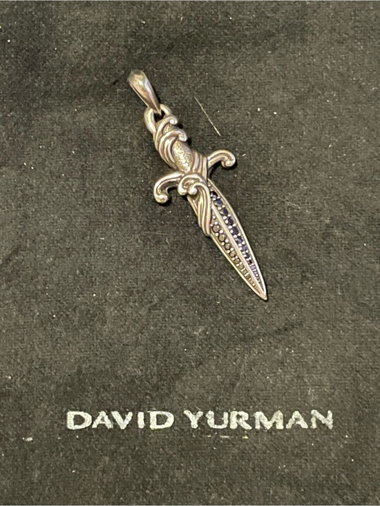 David Yurman Other - David Yurman Silver Dagger Pendant with Dark Pavé diamonds